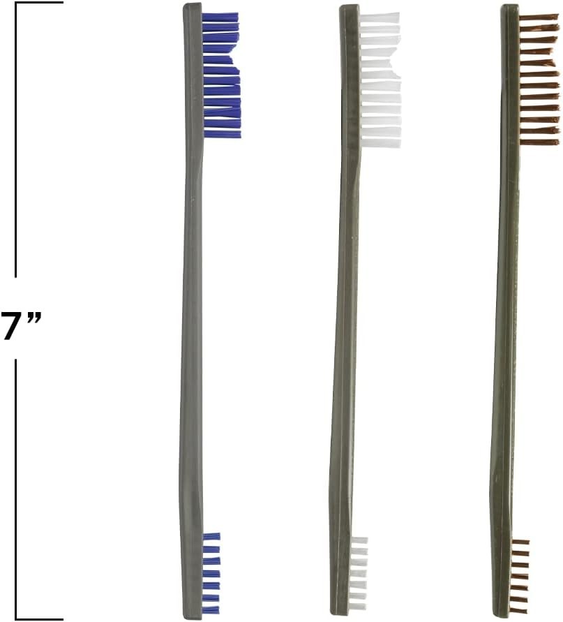 Unisex 3-Pack Otis Cleaning Brushes for Firearms & Equipment - Nylon & Bronze