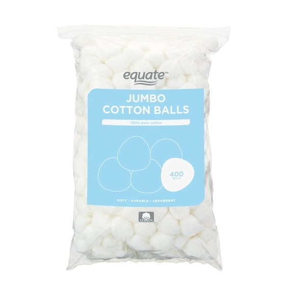 Jumbo Cotton Balls 400 Count - Soft, Absorbent, Gentle for Skin & DIY