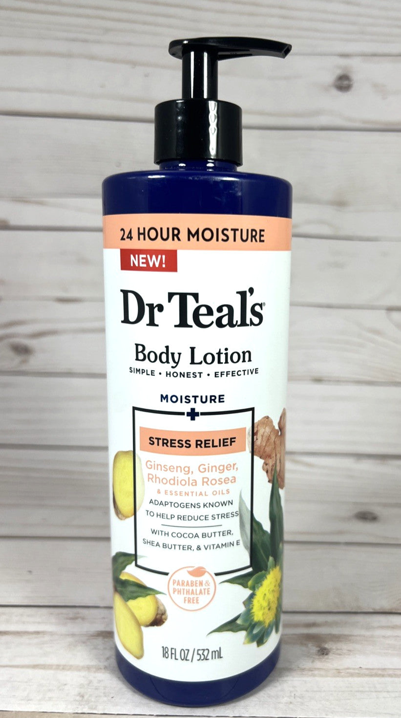 Dr Teal's Body Lotion Stress Release Ginseng Ginger Rhodiola Roses