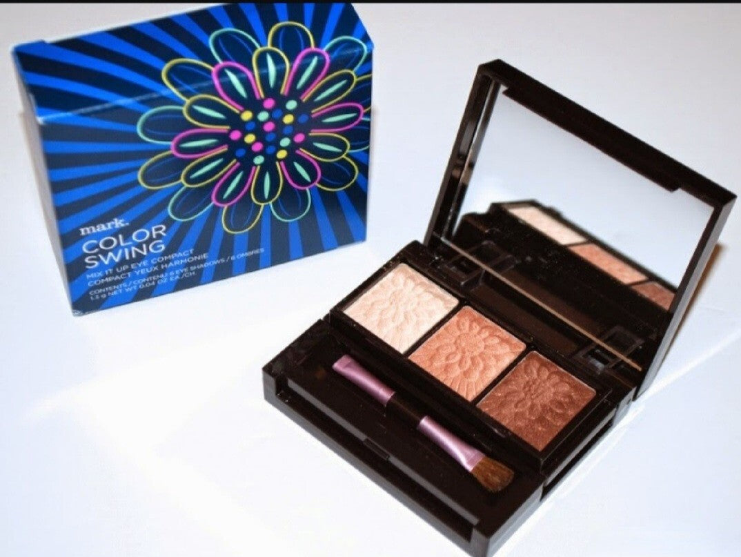 Avon Color Swing Mix It Up Eye Compact - Blue, Yellow & Brown Shades