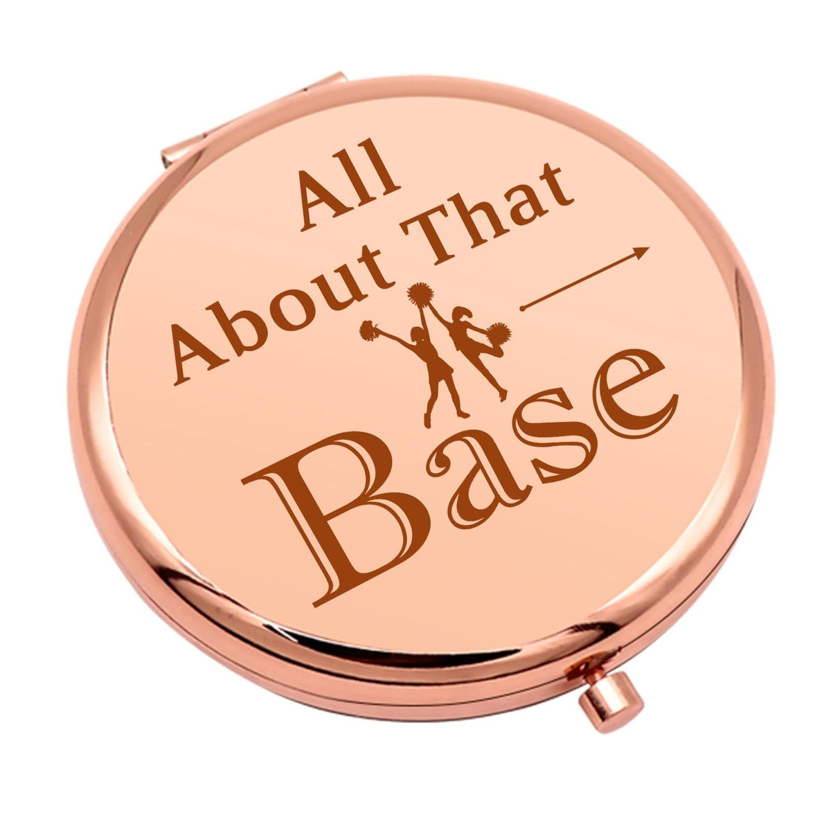 Rose Gold Compact Makeup Mirror - Portable, Magnifying, Dual Sided Cheerleading Gift
