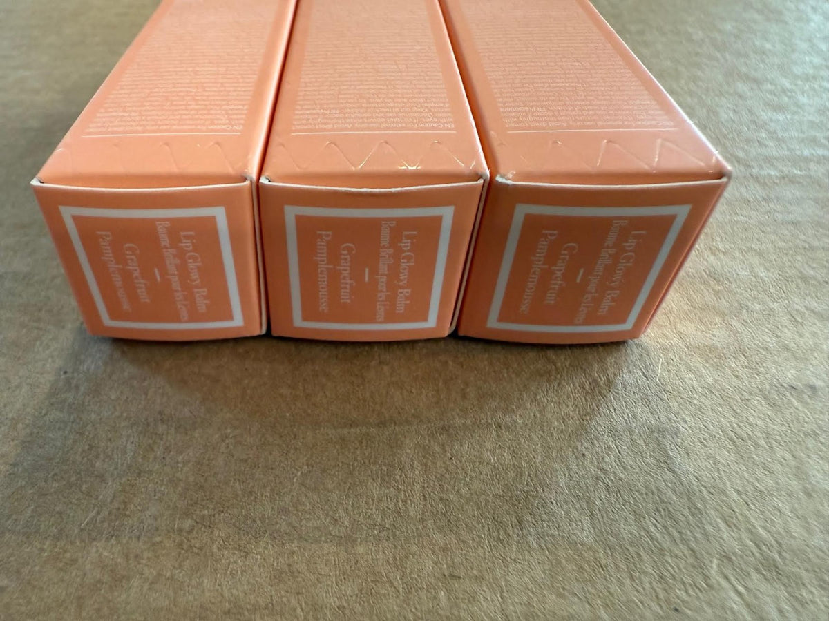 Lip Glowy Balm Grapefruit Set - Hydrating Lip Gloss 0.35 Oz x3