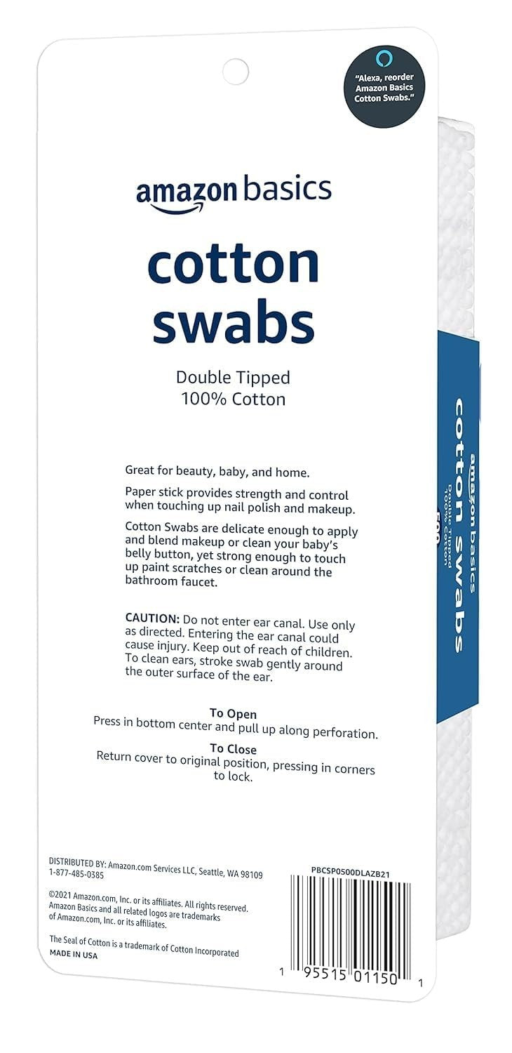 Double-Tipped Cotton Swabs for Personal Hygiene Baby Care 500 Count