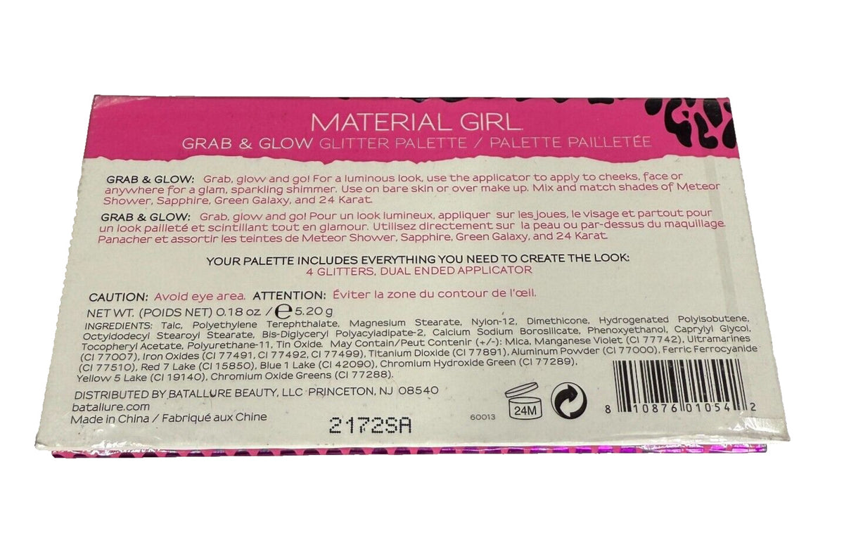 Material Girl Eye Shadow Glitter Palette 0.18 oz - Brand New