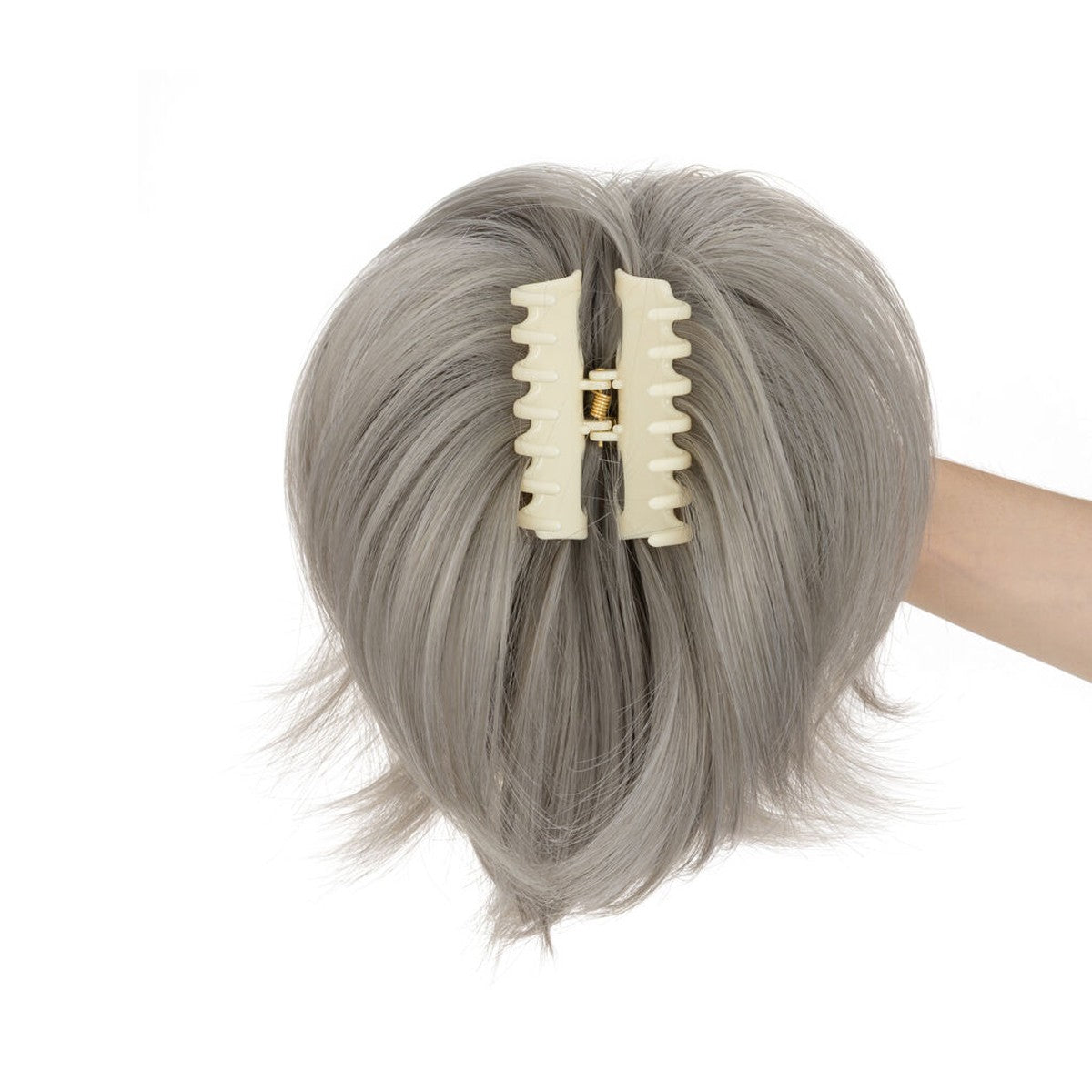 Short Claw Ponytail Extender with Bendable Updo Hair Piece and Claw Clip - Natural Look