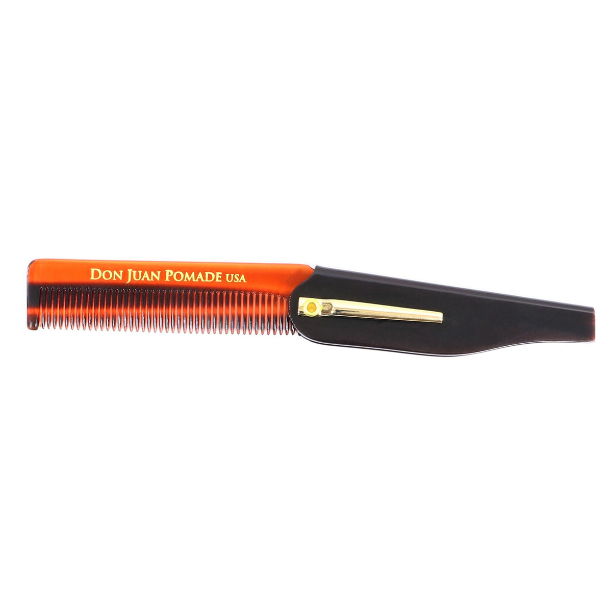 Handmade Tortoise Folding Pocket Comb - Fine Tooth, Travel Size