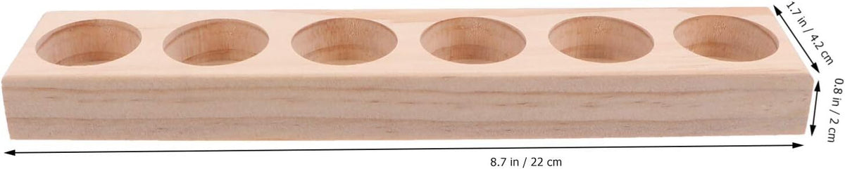 Wooden Essential Oil Bottle Organizer 6 Slots - Compact Desktop Display