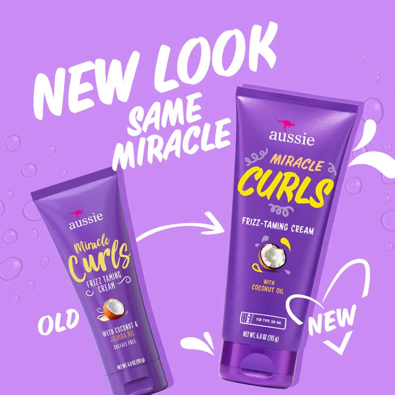 Curl Defining & Frizz Control Cream for Curly Hair - Coconut Oil Infused, 6.8 Oz