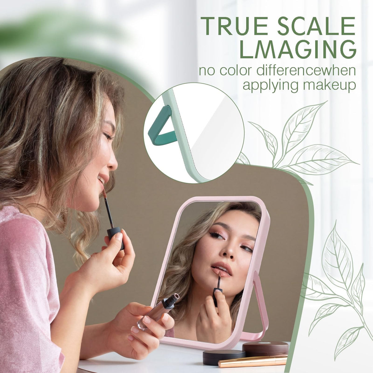 6-Pack 7.2 Inch Desktop Folding Vanity Mirrors with U-Bracket