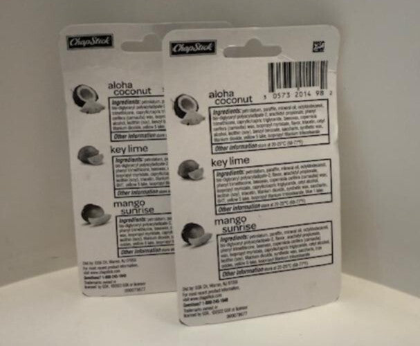 Lot of 2 ChapStick Tropical Paradise Lip Balm Sticks - .15 oz Each