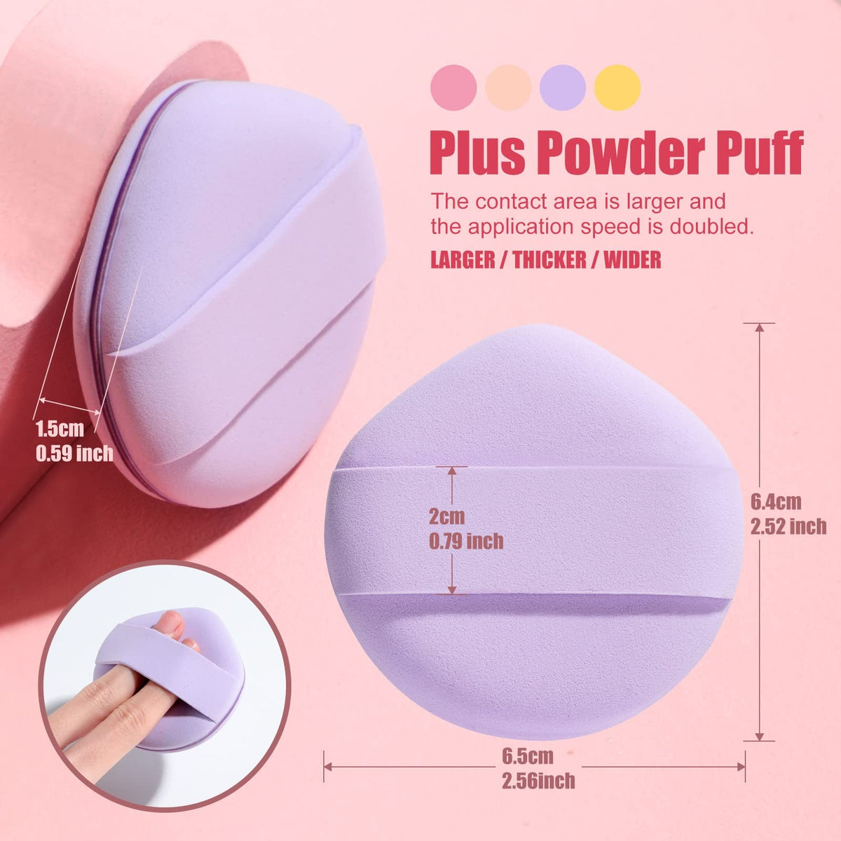 Makeup Sponge Blender for Foundation - Pack of 4, Vibrant Colors