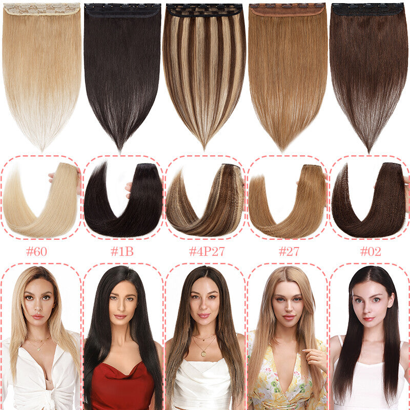 Clip-In Hair Extensions One Piece Thick 100% Remy - Full Head Highlight