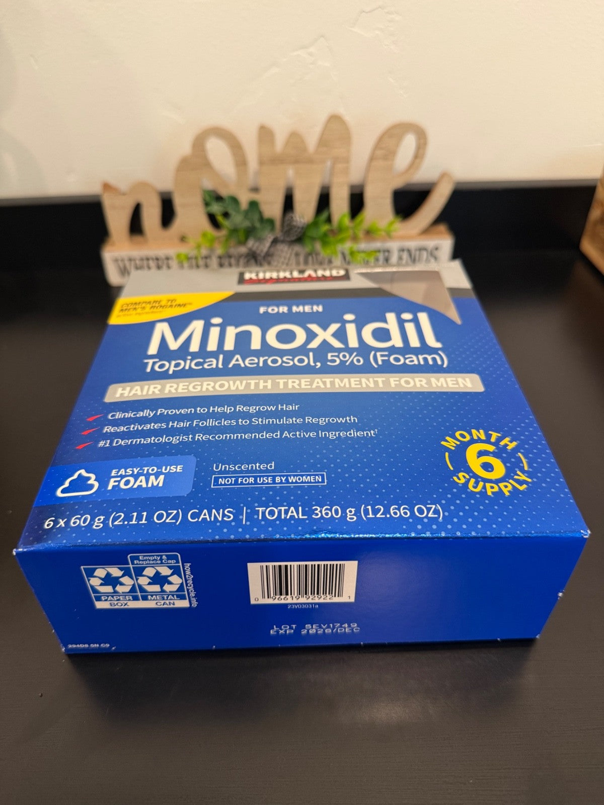 Minoxidil 5% Foam for Men Hair Regrowth - 6 Month Supply