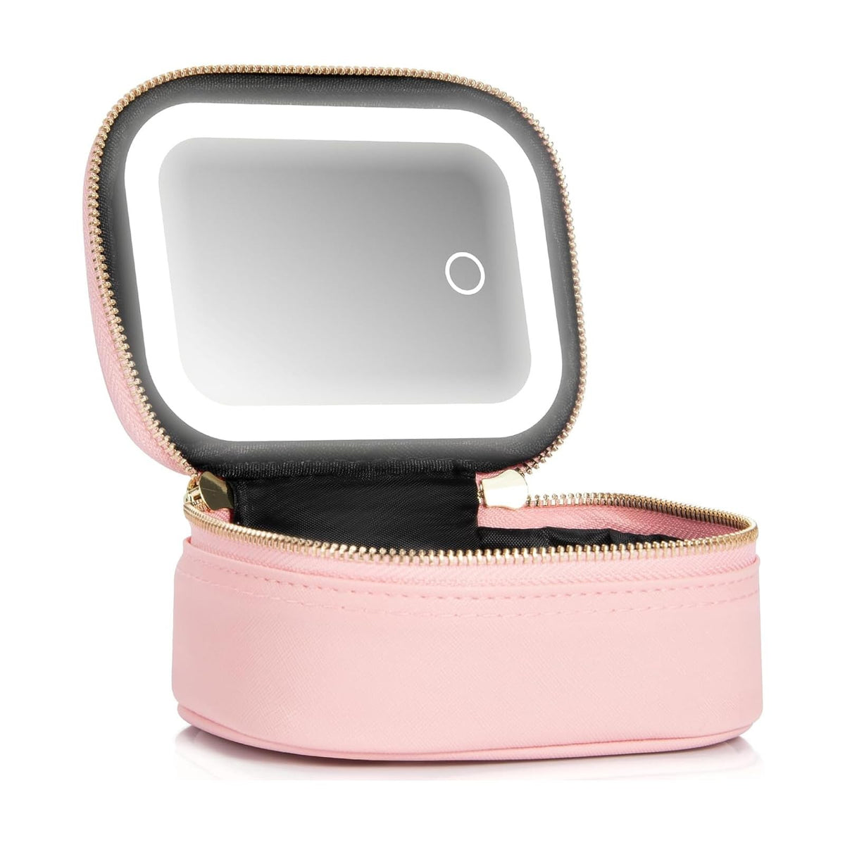 Mini Makeup Bag with LED Mirror Portable Travel Cosmetic Organizer