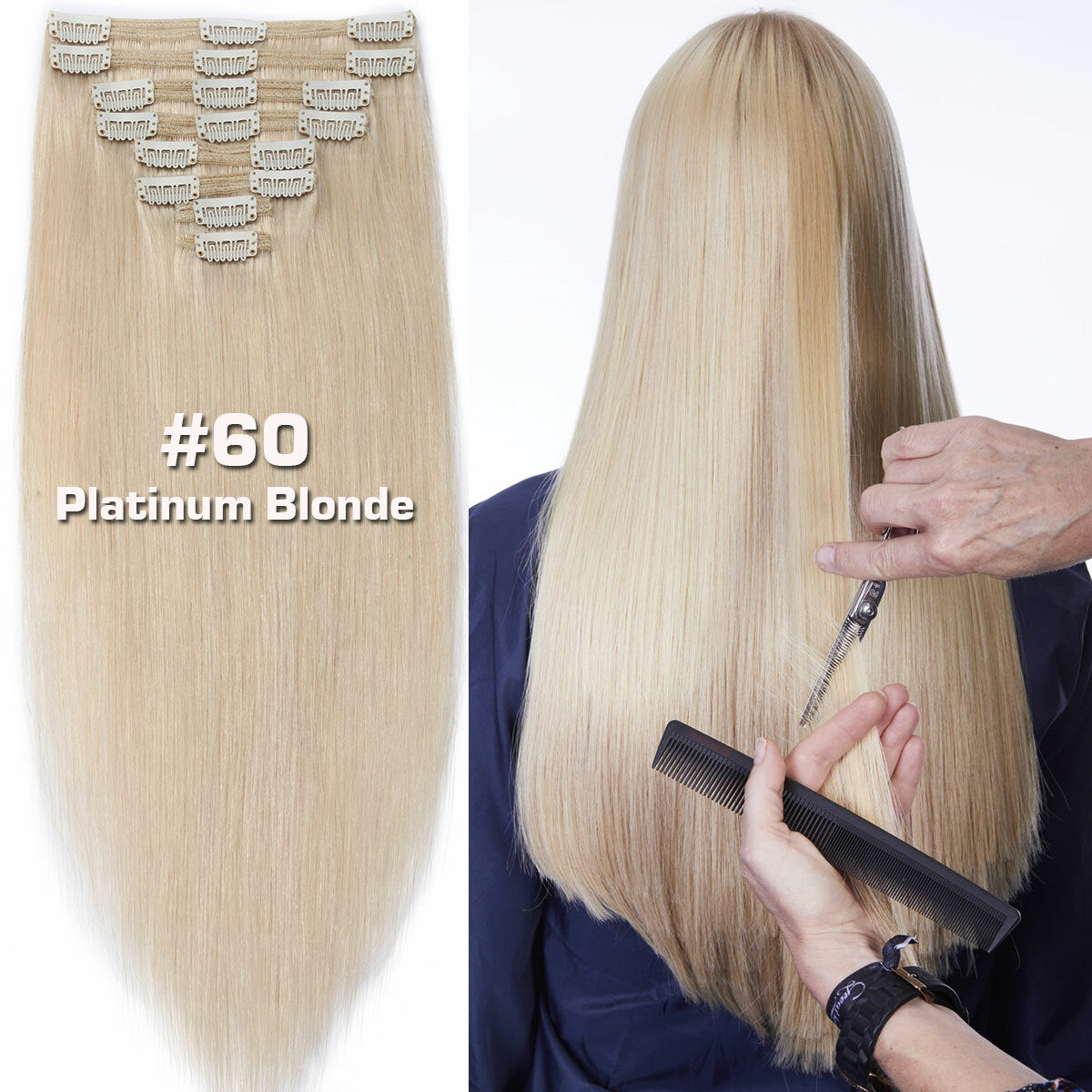 Double Weft Clip-In Human Hair Extensions Full Head - Multiple Colors & Lengths
