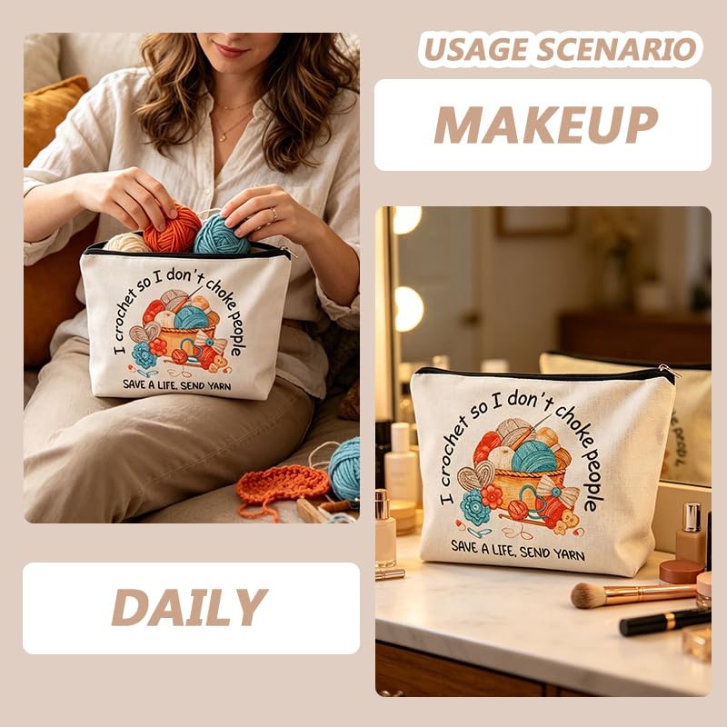 Funny Crochet Gift Bag for Women – Travel Yarn Organizer
