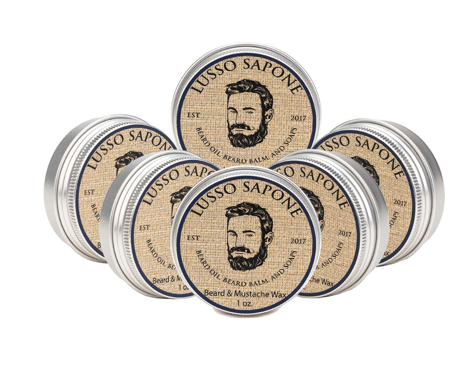 Hand Crafted Beard & Mustache Wax 6 Pack - Multiple Scents for Styling & Nourishment