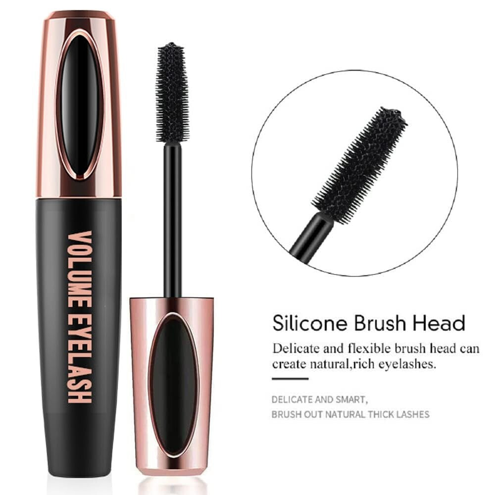 Waterproof 4D Silk Fiber Mascara Set for Voluminous, Longer Lashes