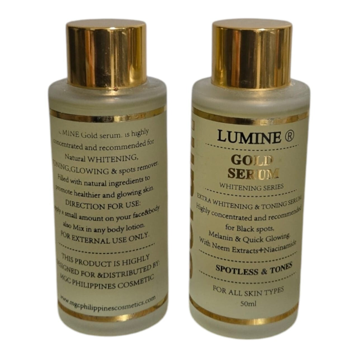 Lumine Gold Spotless Toning Serum - 50ml, Pack of 2 for Radiant Skin