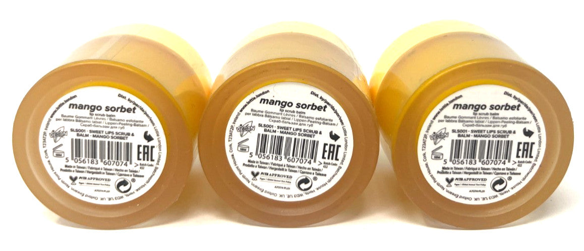 Lip Scrub & Balm Set - Mango Sorbet 0.32 oz Sealed Pack of 3