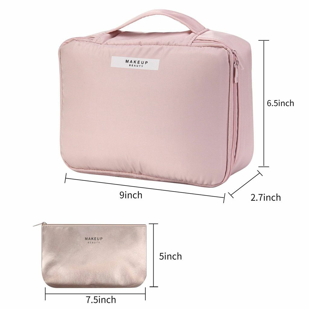 Waterproof Makeup Bag with Handle for Travel and Storage – Cosmetic Organizer