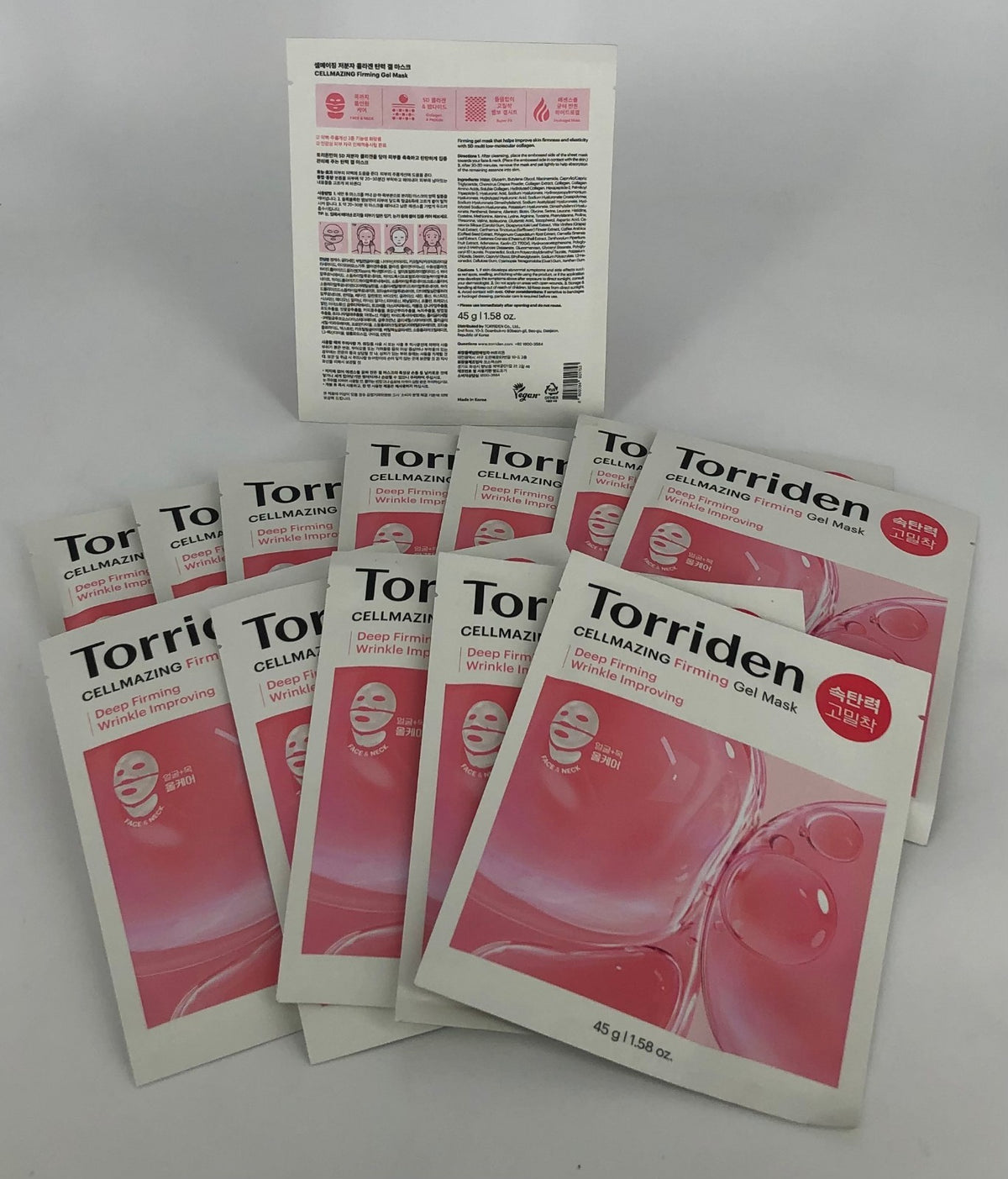 Torriden Cellmazing Firming Gel Mask for Face & Neck, 1.58 oz (Lot of 13)