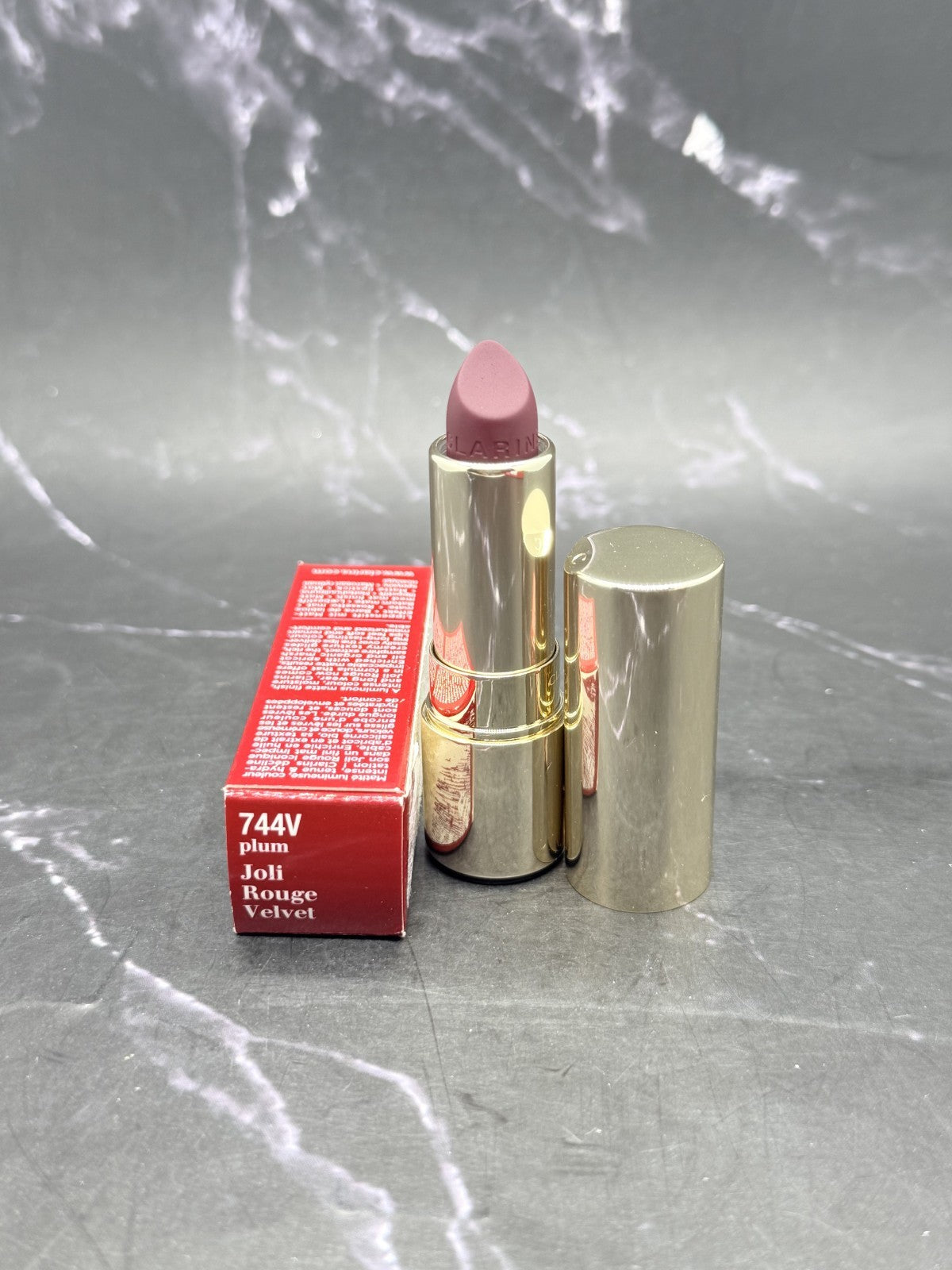 Clarins Matte & Moisturizing Long-Wearing Lipstick 744V Plum 0.1 oz BNIB