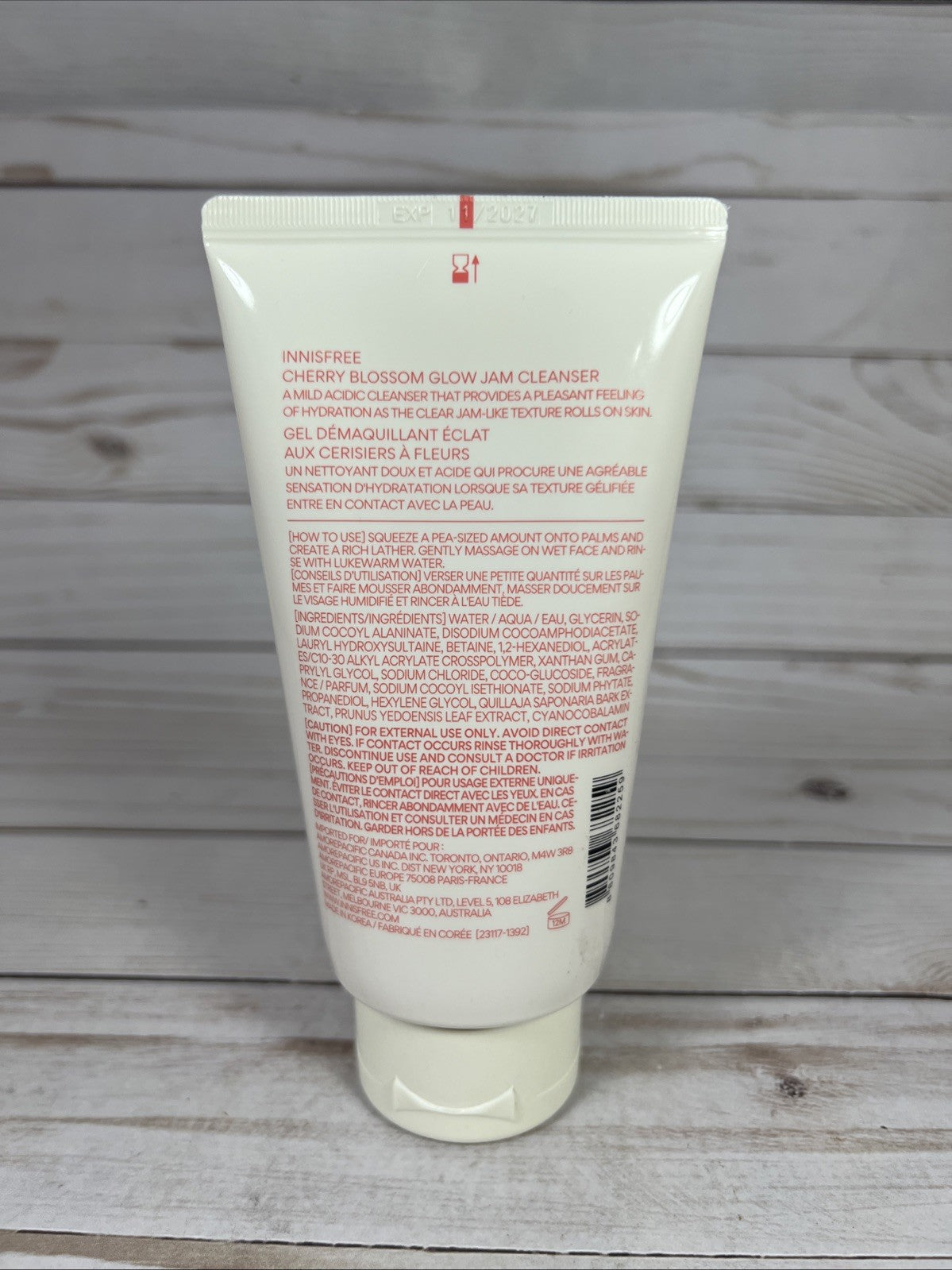 Innisfree Cherry Blossom Glow Jam Cleanser Nettoie + Eclat 5.07oz