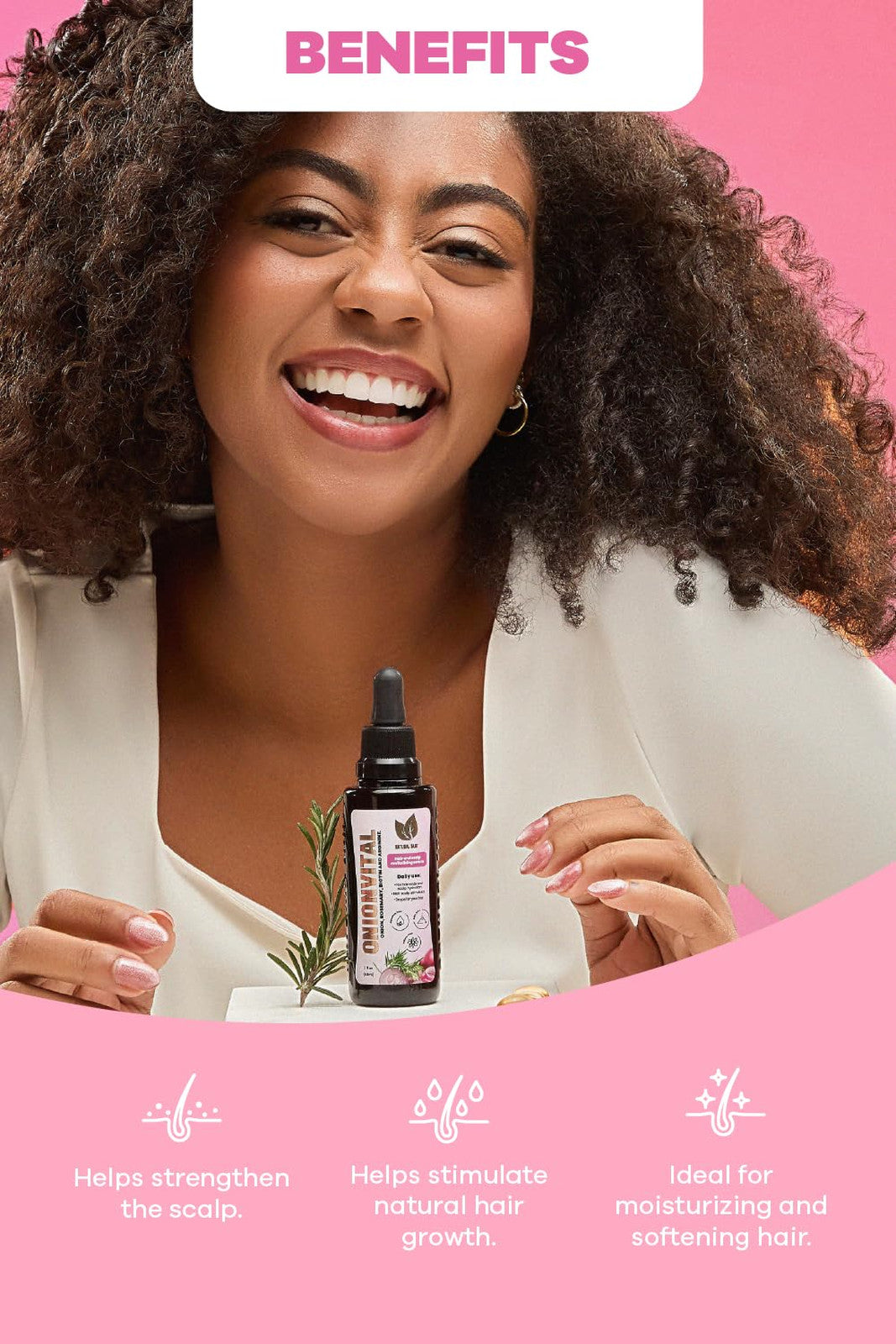 Scalp & Hair Serum with Onion, Biotin & Rosemary - 60ml