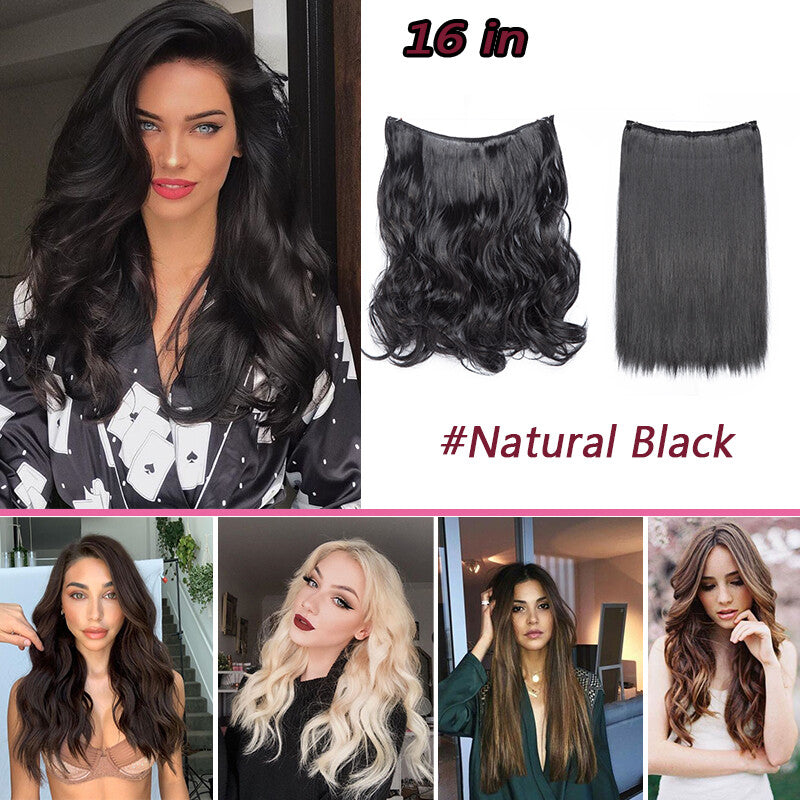 Natural Real Hair Extensions Wire-In Thick Wavy or Straight 20-24 Inch