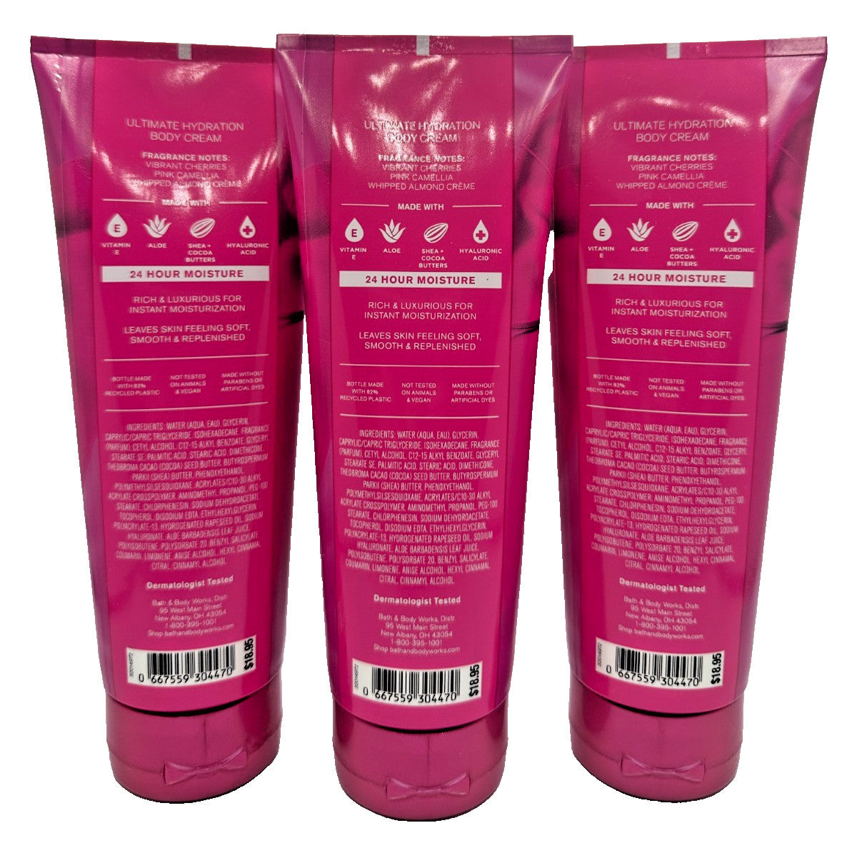 Bath & Body Works Perfect In Pink Body Cream Lotion – 3 x 8 oz