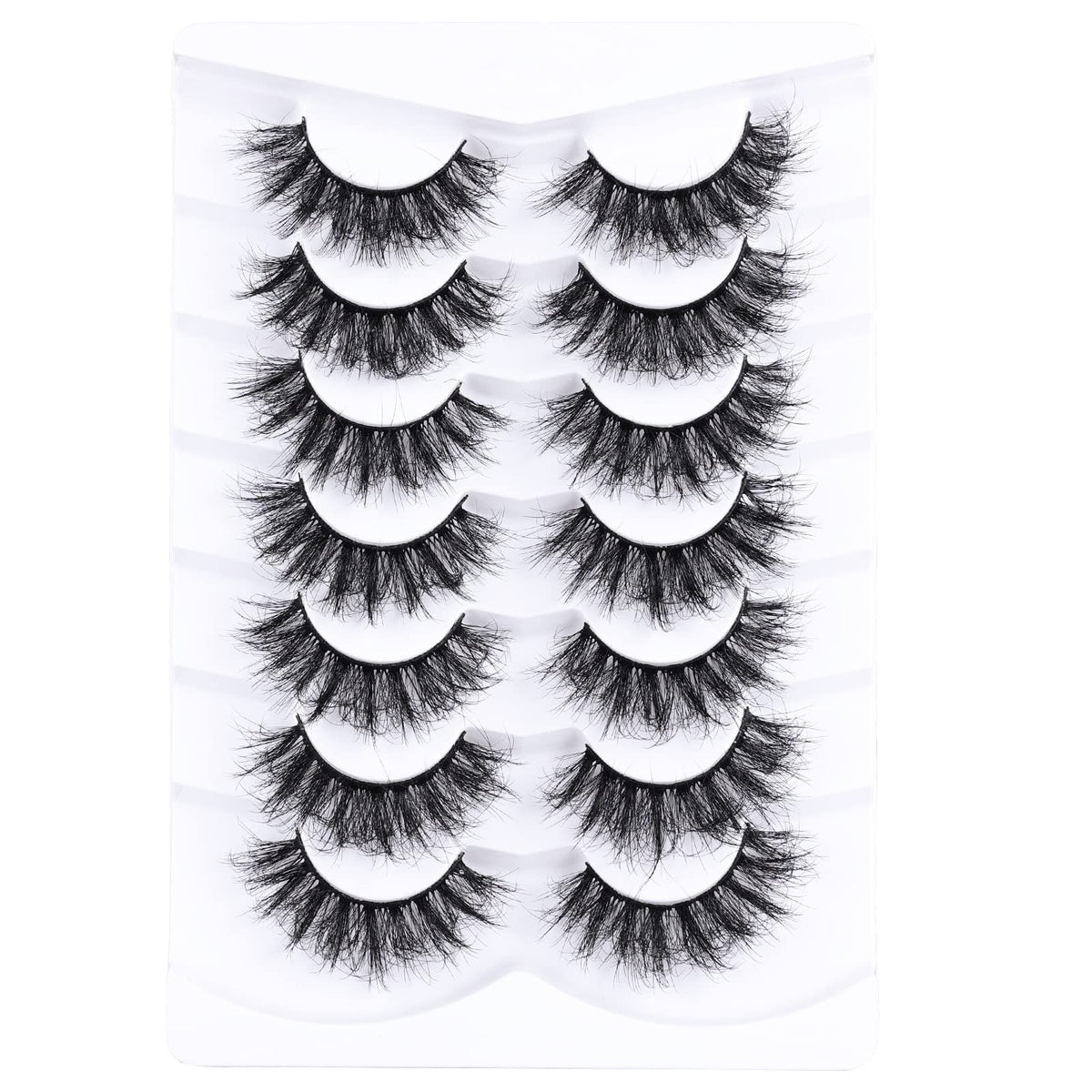 False Eyelashes 8D Fluffy Natural Look - Pack of 7