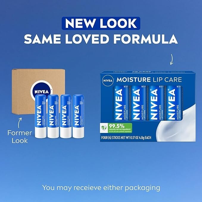 Moisturizing Lip Balm Stick with Shea Butter - Pack of 4