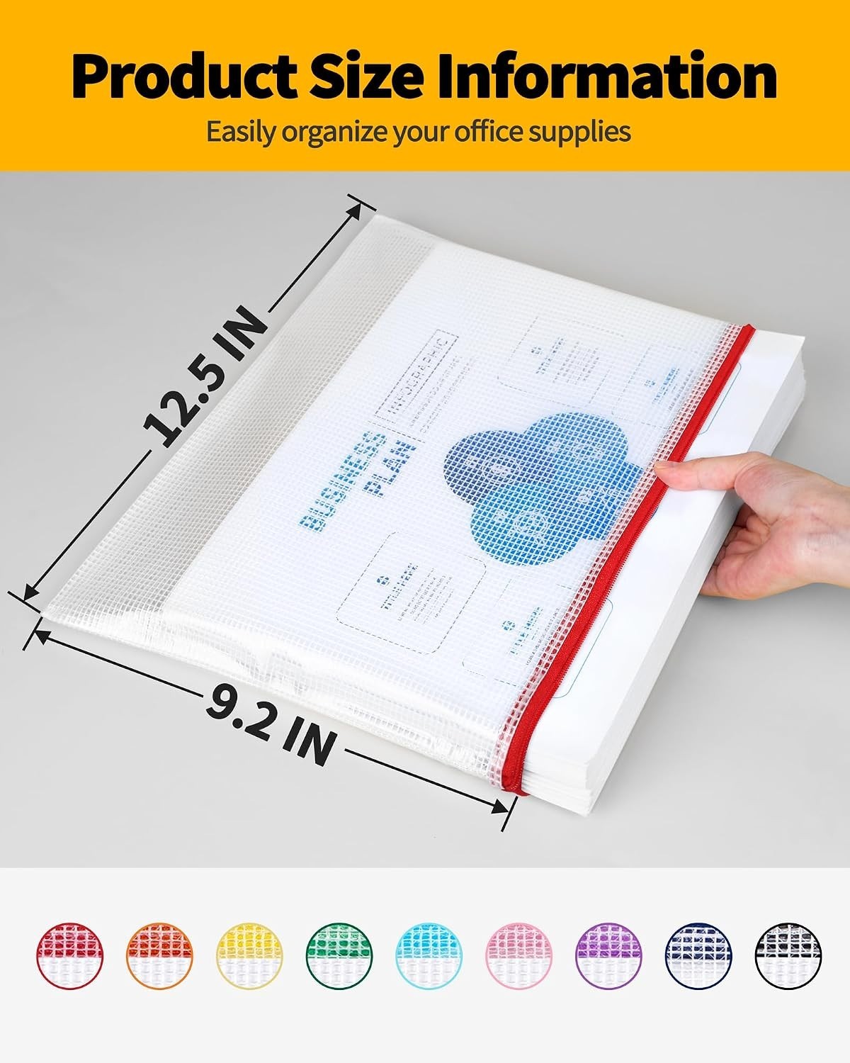 Large Zipper Pouches Set of 18 for Organization and Storage