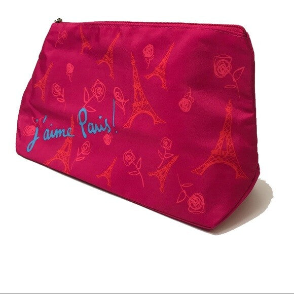 Lancôme J’aime Paris Pink Bag with Eiffel Tower & Roses - Cosmetic & Toiletry Bag