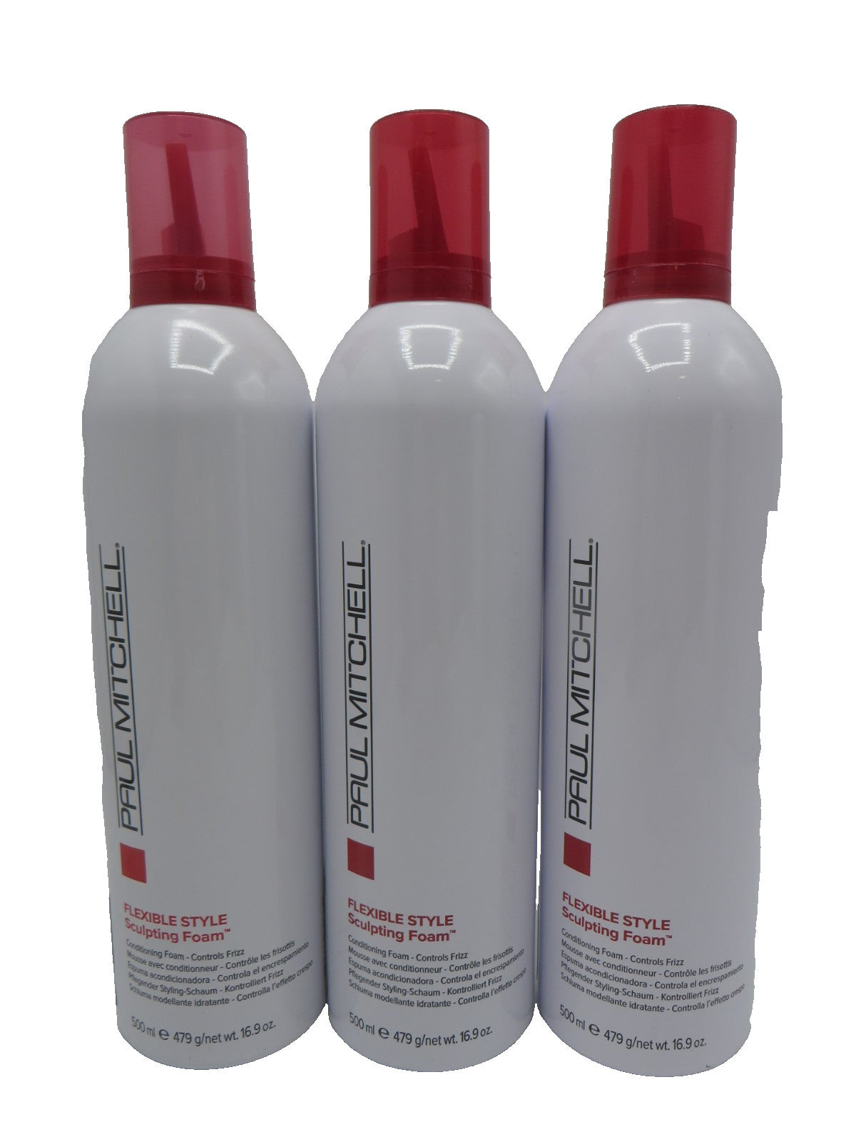 Paul Mitchell Flexible Style Sculpting Foam - 16.9 oz Pack of 3