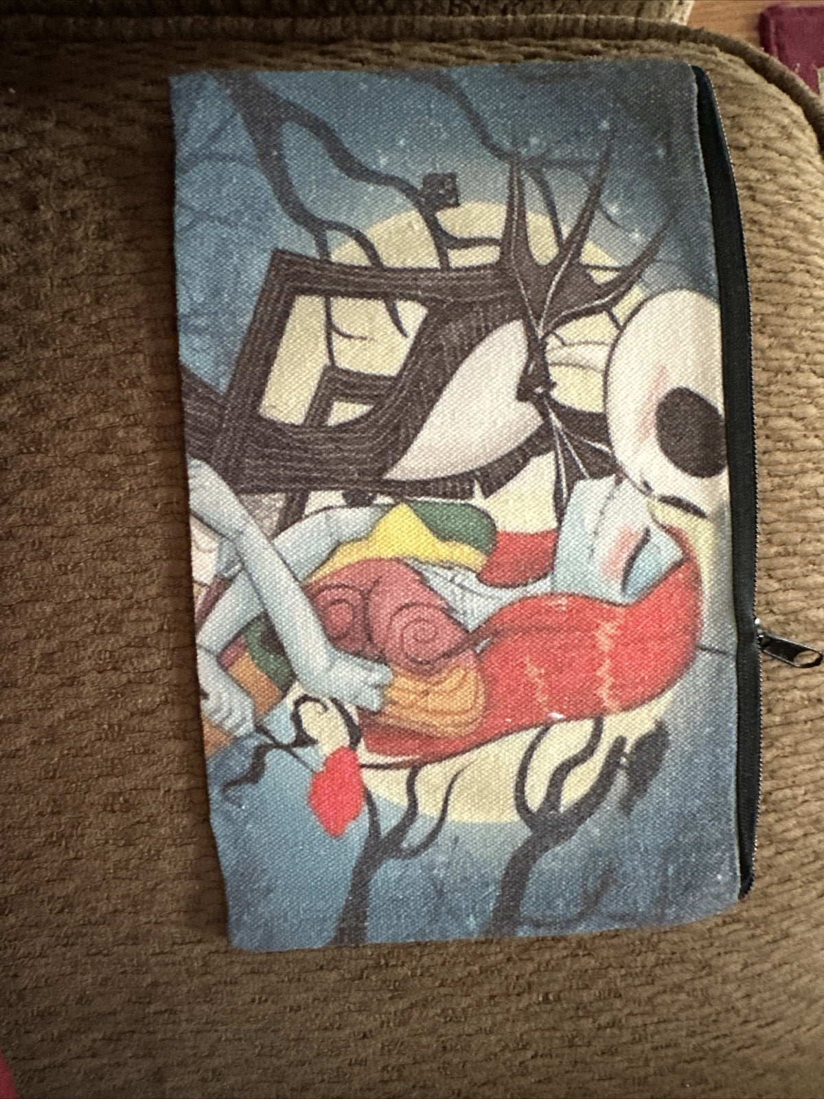 Halloween Jack and Sally Canvas Makeup Pouch - The Nightmare Before Christmas