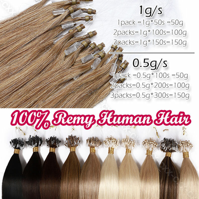 Micro Loop Hair Extensions Beads Link - Russian 100% Remy Human Hair Balayage