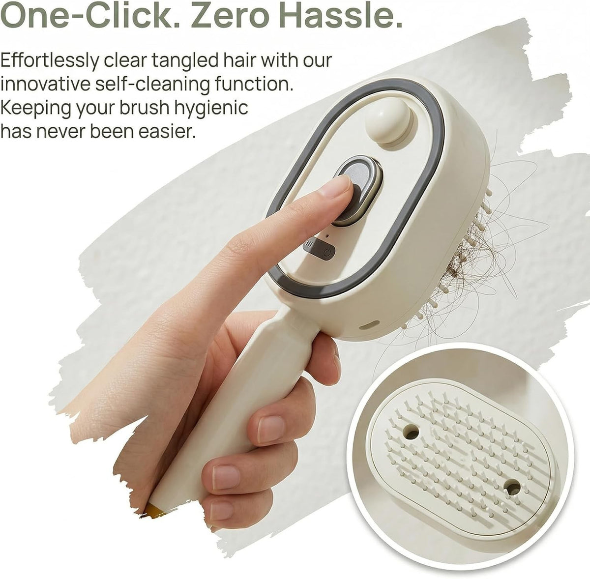 Rechargeable Electric Spray Hair Comb with Red Light & Nano Mist Pink