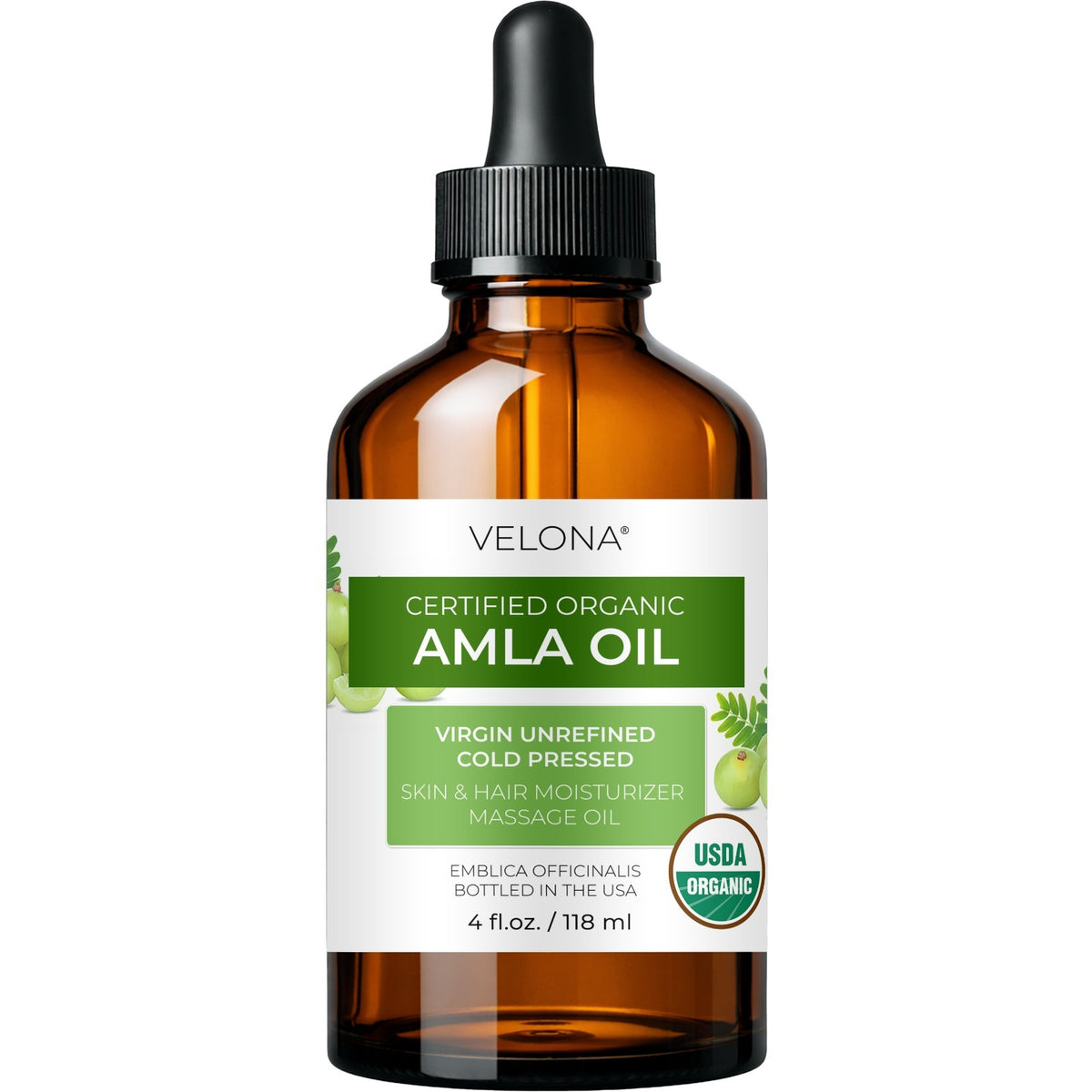 Organic Amla Oil - USDA Certified Cold Pressed Hair & Skin Oil