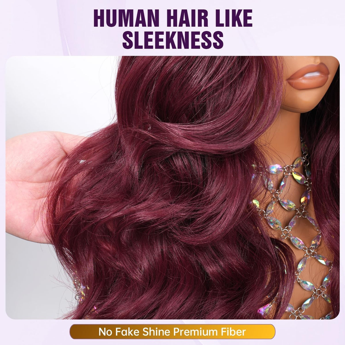 Burgundy 24 Inch Body Wave HD Lace Front Wig with Baby Hair - Glueless, 200% Density