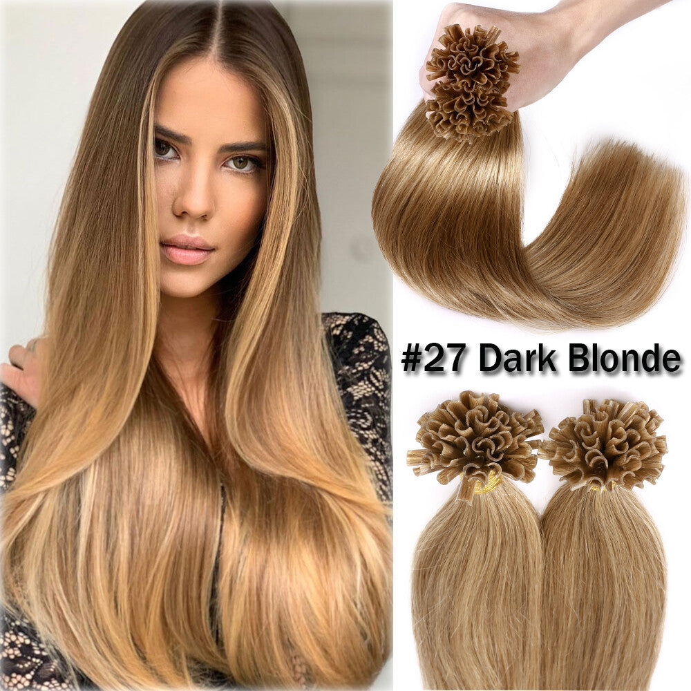 Pre Bonded Keratin Hair Extensions - Human Hair Remy U Tip Thick Strands