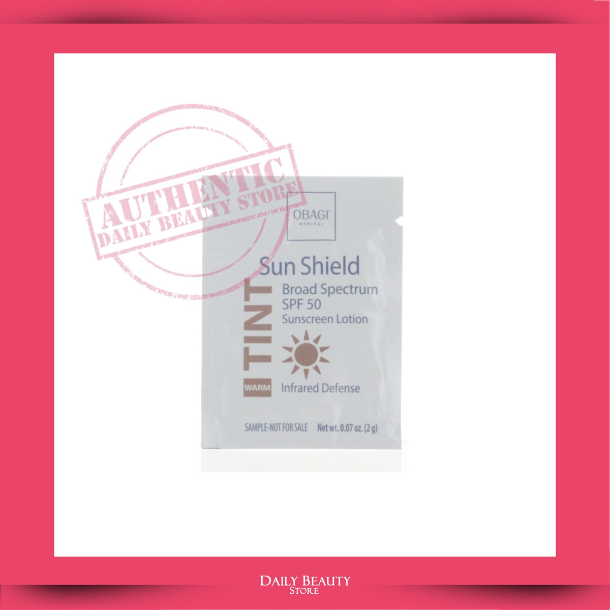 Obagi Sun Shield Broad Spectrum SPF 50 Warm Tint - 5 Samples