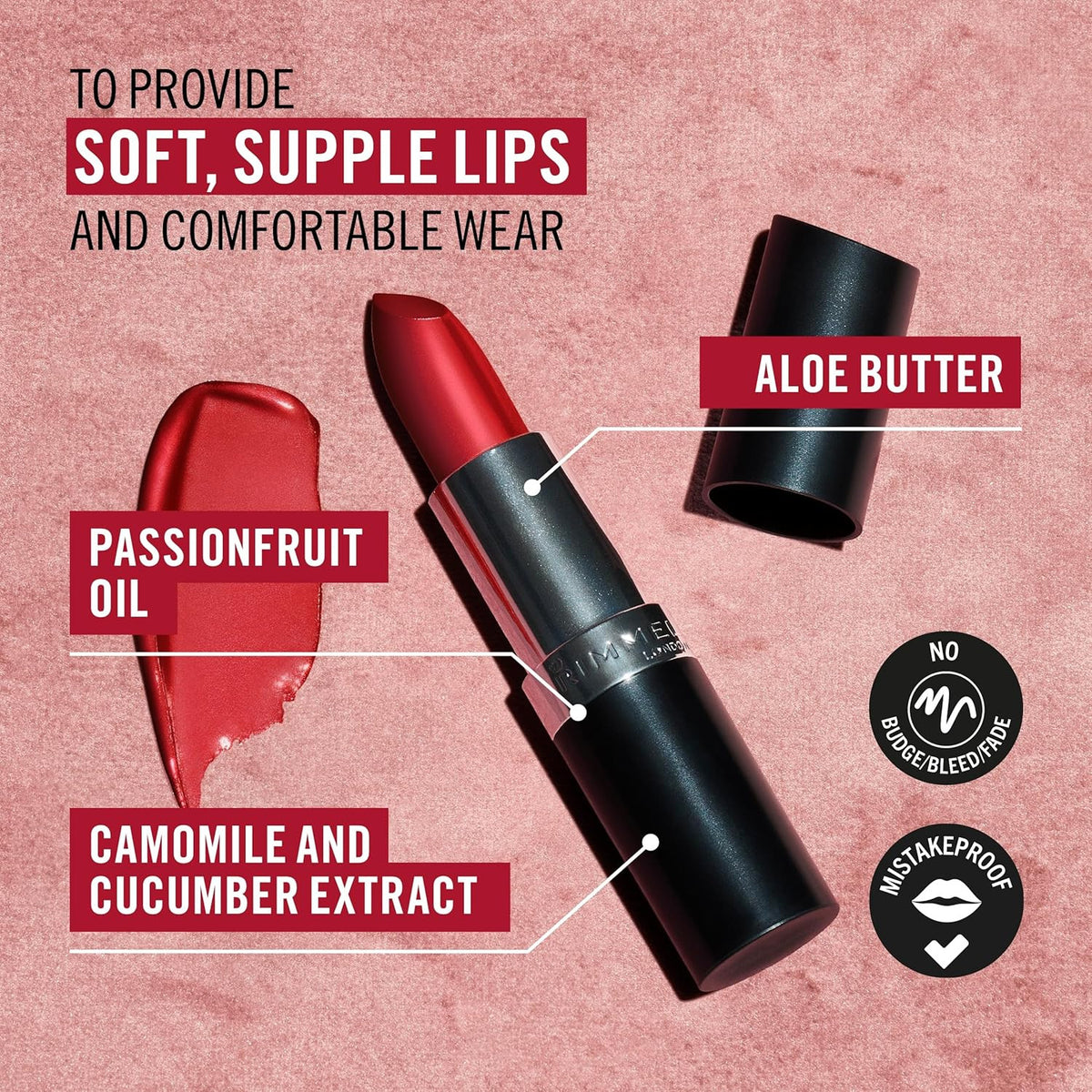 Long Lasting Vegan Lipstick in Dusty Rose - Creamy, Full Coverage