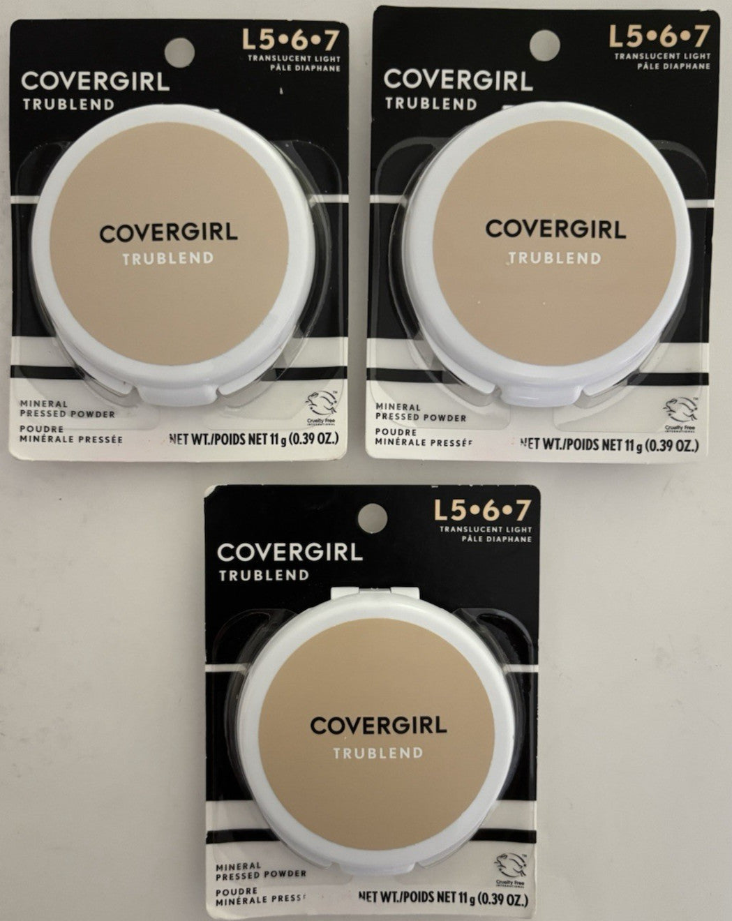 Lot of 3 Covergirl TruBlend Mineral Pressed Translucent Light Powder