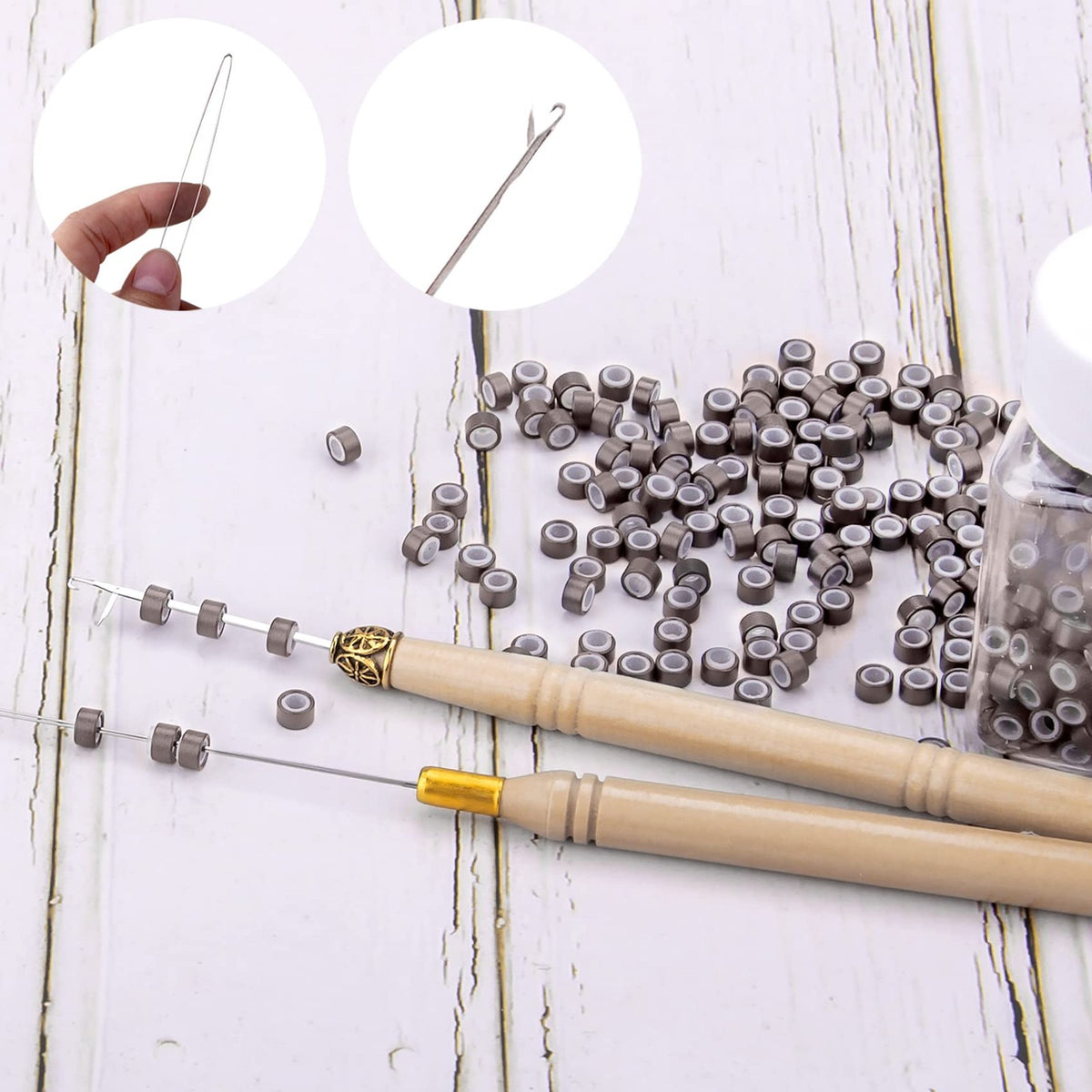 Hair Extension Tool Kit 500 Pcs Dark Blonde