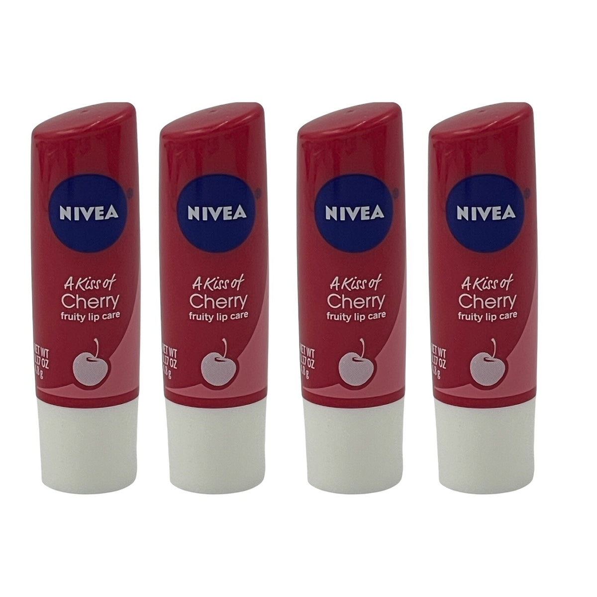 Lip Care Set - 4 Pack Tinted Lip Balm with Shea Butter & Cherry Extract