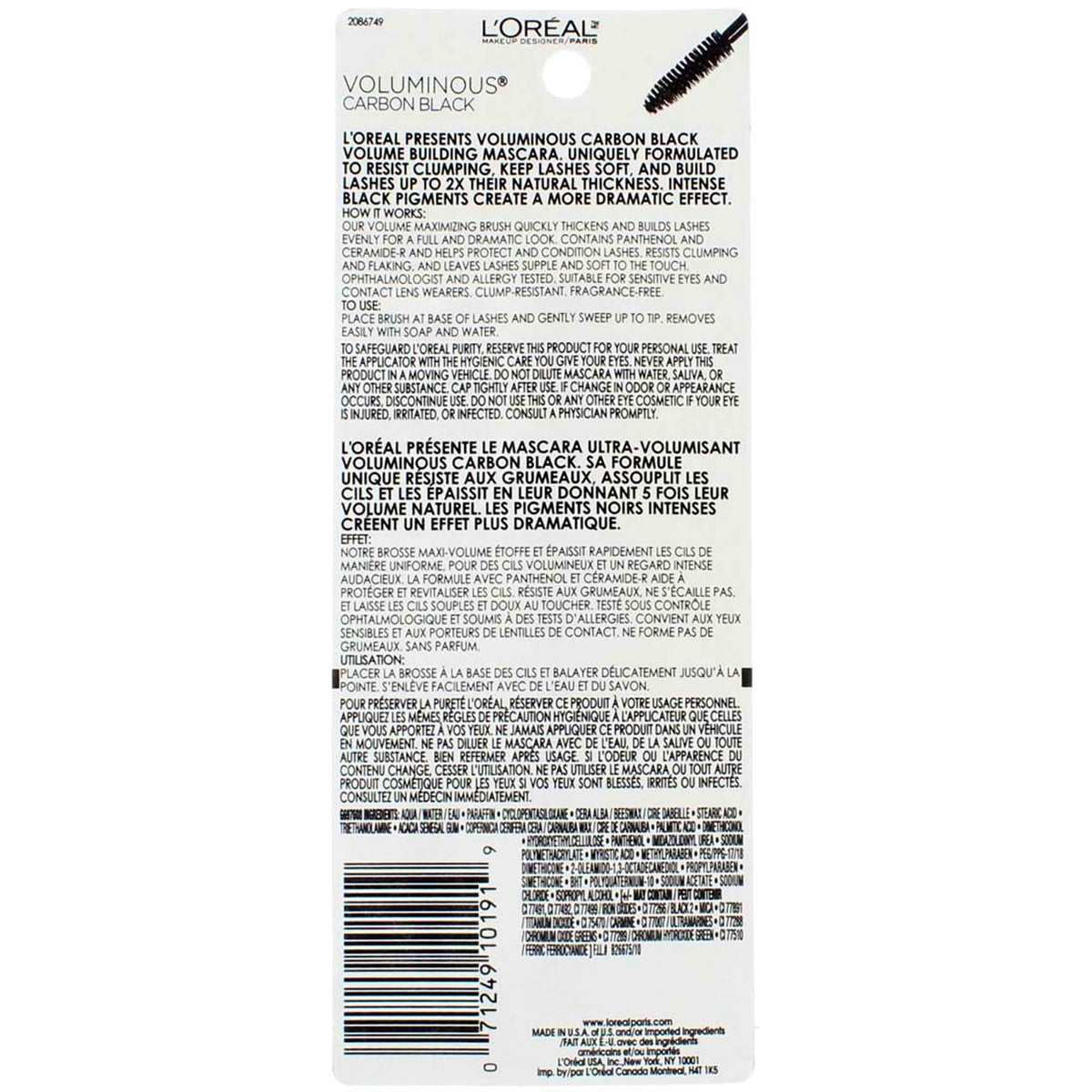 L'Oreal Paris Voluminous Original Mascara Carbon Black 335 - 0.28 fl oz