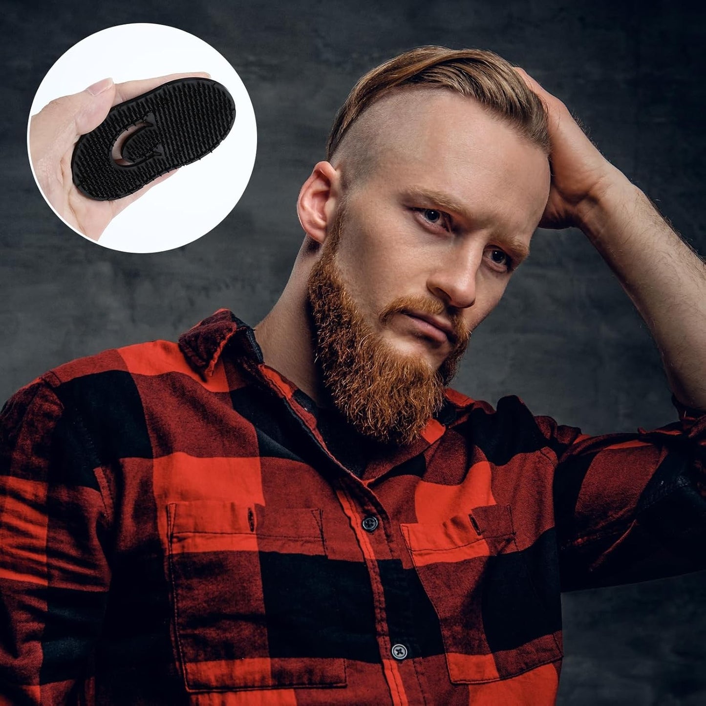 Portable Palm Comb for Men and Women - Soft Plastic Hair Brush & Massager