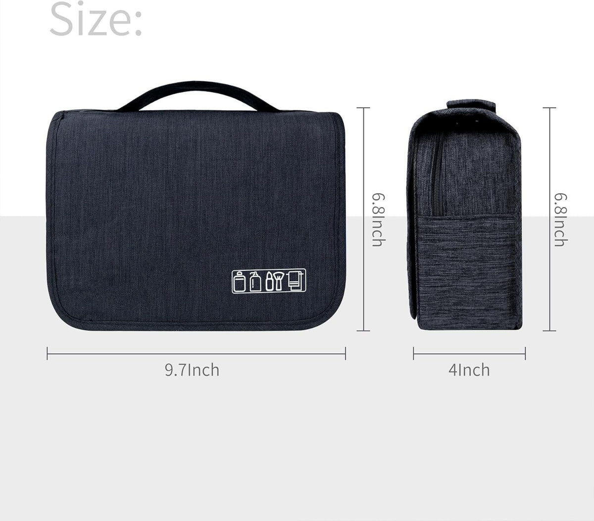 Large Capacity Travel Toiletry Bag with Hanging Hook for Men & Women